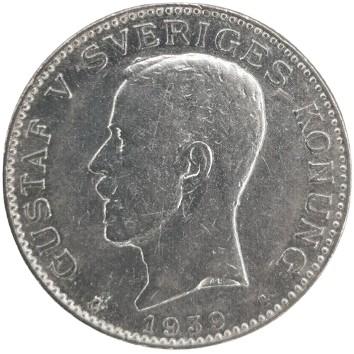 1 Krona 1939 Švédsko, Gustav V
