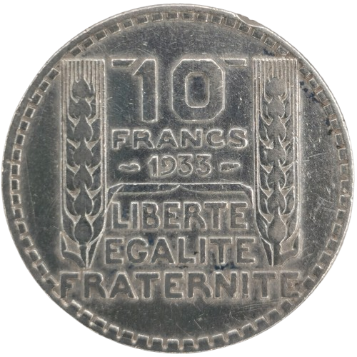 10 Francs 1933 Francúzsko (ťuknutá hrana)