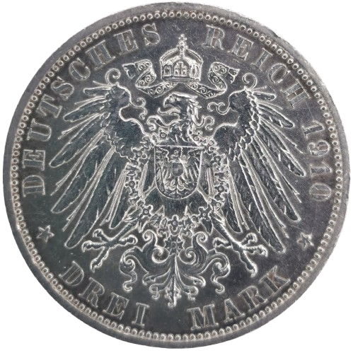 3 Mark 1910 A Nemecko - Prusko, Wilhelm II. 
