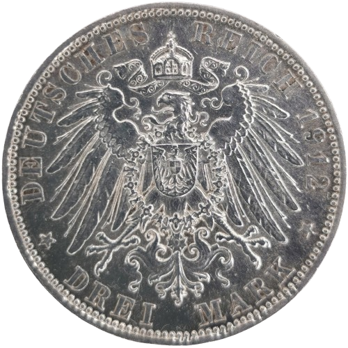 3 Mark 1912 D Nemecko - Bavorsko, Otto I.