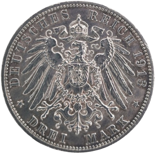 3 Mark 1913 E Nemecko - Sasko, Battle of Leipzig