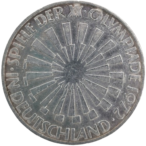 10 Mark 1972 G Nemecko (NSR), Olympic Games, Munich 1972 - Emblém