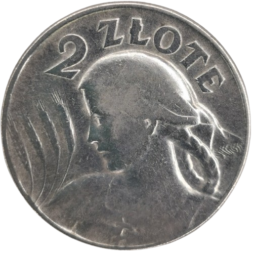 2 Zlote 1925 Poľsko, (Bez bodky za letopočtom)