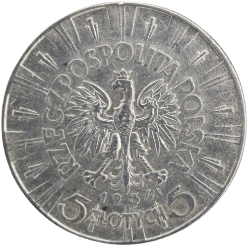 5 Zlotych 1934 Poľsko, Jozef Pilsudski