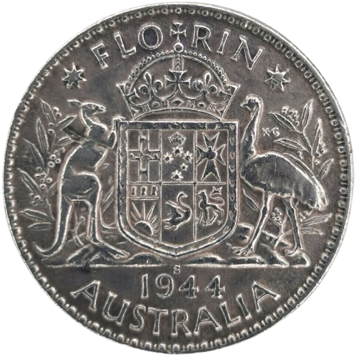 1 Florin (2 Shillings) 1944 Austrália, Juraj VI.