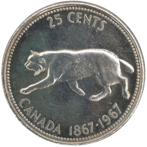 25 cents 1967 Kanada, 100. výročie Kanady