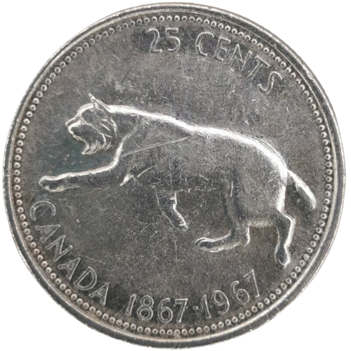 25 cents 1967 Kanada, 100. výročie Kanady