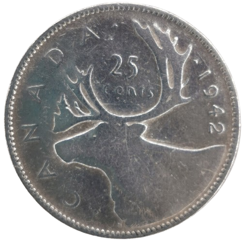 25 cents 1942 Kanada, Juraj VI.