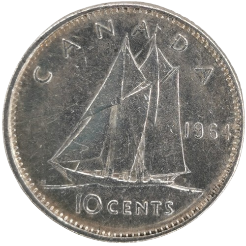 10 cents 1964 Kanada, Alžbeta II.