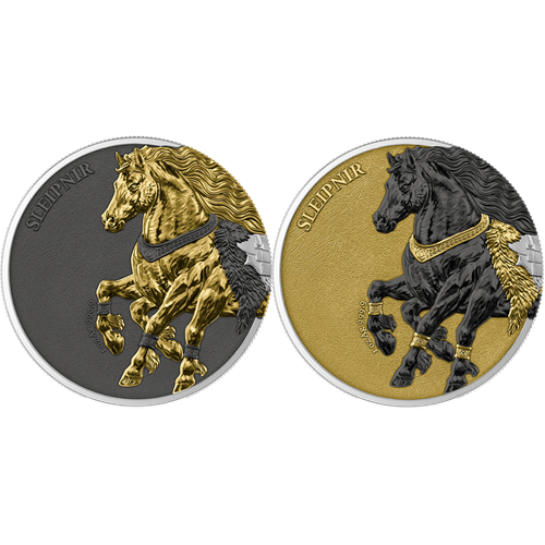 SADA 2 x 5 Mark 2026 Germania BU Gilded 2 x 1 Oz Ag, Sleipnir