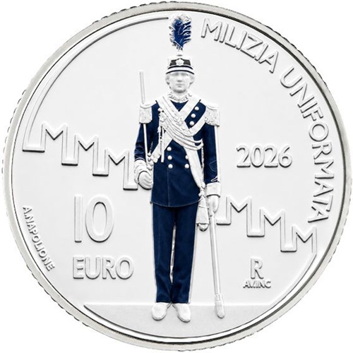 10 euro 2026 San Maríno PROOF farbená, Uniformed Militia Company