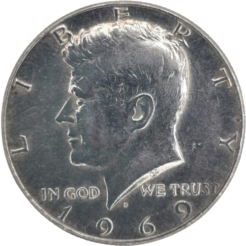 Half Dollar 1969 D USA, John F. Kennedy 