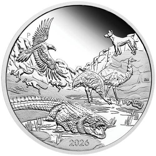 Dollar 2026 Austrália PROOF 1 Oz Ag, Wonders of Australia - The Outback