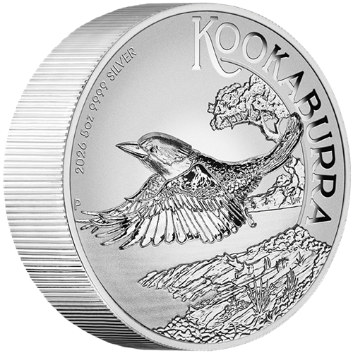 8 Dollars 2026 Austrália PROOF Incused 5 Oz Ag, Kookaburra