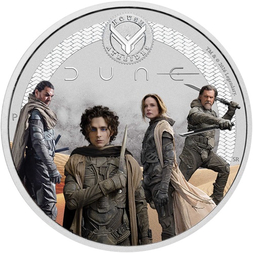50 Cents 2026 Tuvalu PROOF farbená 1/2 Oz Ag, Dune - House Atreides