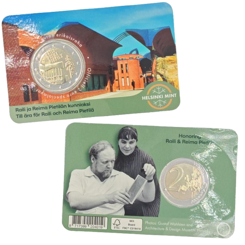 2 euro 2026 Fínsko cc.BU karta (FI/SE), architekti Raila a Reima Pietilä
