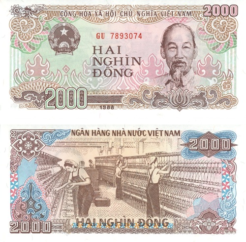 2000 Dong 1988 Vietnam UNC séria GU