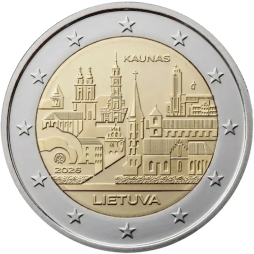 2 euro 2026 Litva cc.UNC, mesto Kaunas