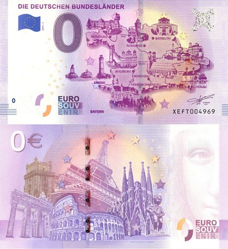 0 euro suvenír 2019/1 Nemecko UNC Die Deutschen Bundeslander - Bayern