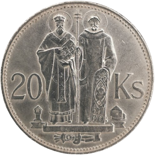 20 Koruna 1941 Slovenský štát, Cyril a Metód 