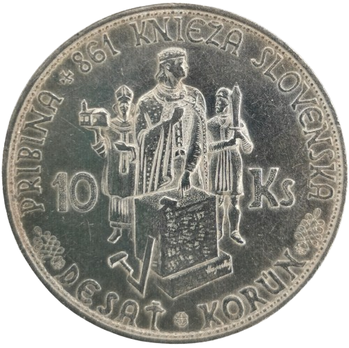 10 Koruna 1944 Slovenský štát, varianta bez krížu na kaplnke