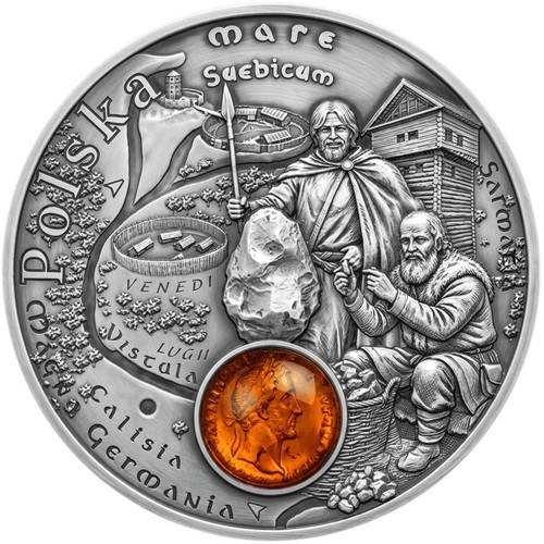 Dollar 2026 Niue BU Antiqued 17,5 g Ag, Amber Route - Poland (Poľsko)