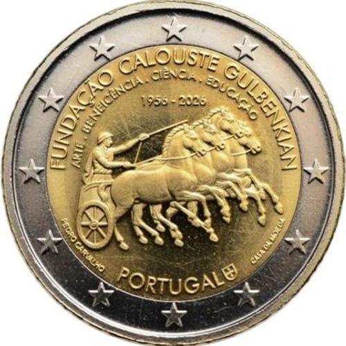 2 euro 2026 Portugalsko cc.UNC, nadácie Calousta Gulbenkiana