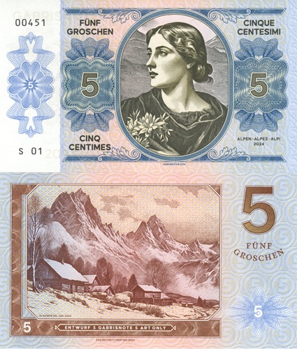 5 Groschen 2026 (2024) UNC 100 rokov šilingov séria S01