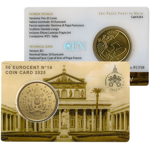 50 Cent 2025 Vatikán BU karta č.19 Basilicas - Saint Paul