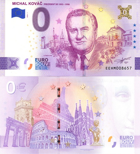 0 euro suvenír 2026/1 Slovensko UNC, Michal Kováč (zlatý hologram)