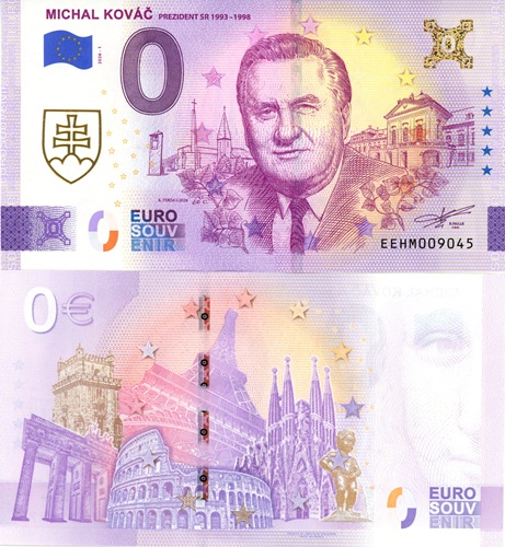0 euro suvenír 2026/1 Slovensko UNC, Michal Kováč (prítlač)