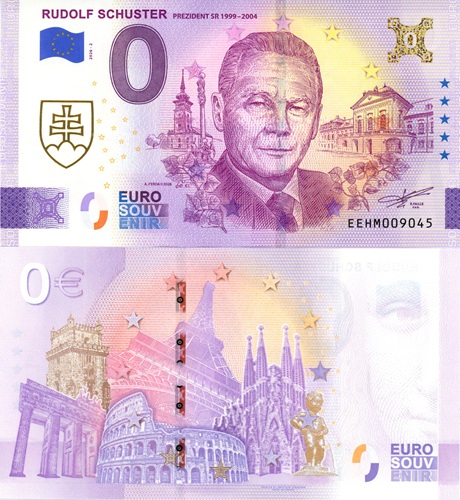 0 euro suvenír 2026/2 Slovensko UNC, Rudolf Schuster (prítlač)
