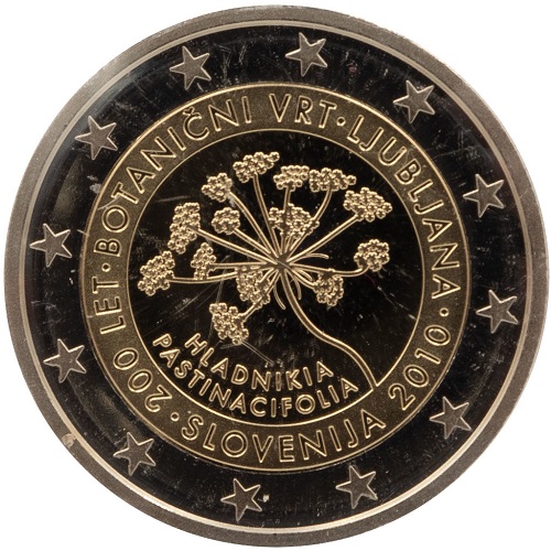 2 euro 2010 Slovinsko cc.PROOF botanická záhrada