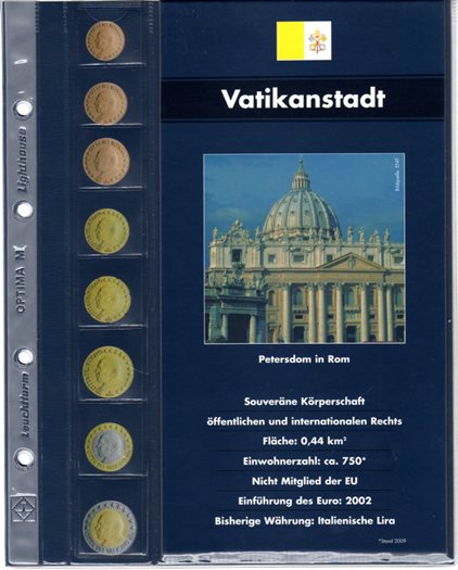 Doplňujúci list OPTIMA  na Euro set Vatikán
