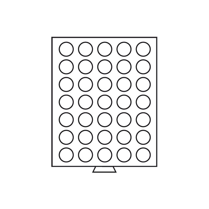 Mincový box MB na 35 kruhových otvorov pre &Oslash; 32.5 mm, dymový (MB35R/32)