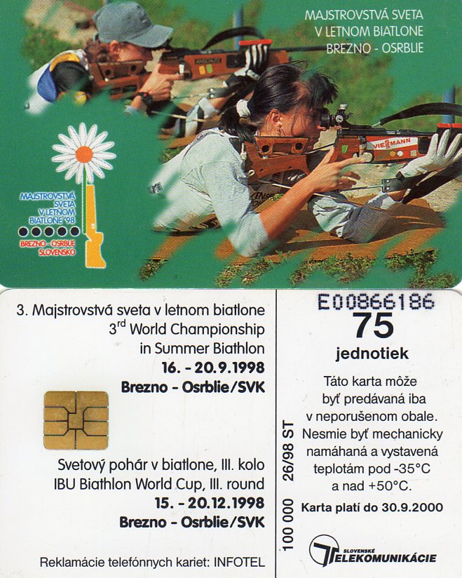 Tel.Karta, 1998 Slovensko, ST, Biatlon Brezno - Osrblie