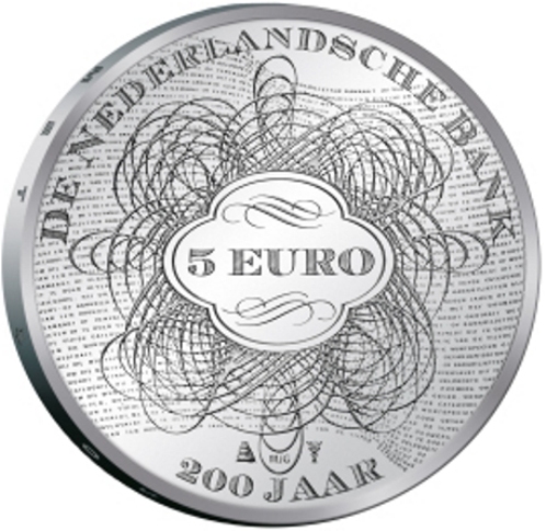 5 euro 2014 Holandsko PROOF 200 jaar Nederlandsche Bank 1814-2014