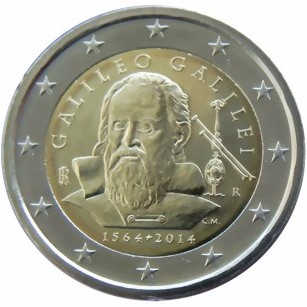 2 euro 2014 Taliansko cc.UNC Galileo Galilei
