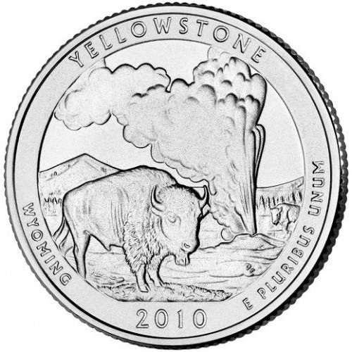 Quarter Dollar 2010 D USA UNC Yellowstone