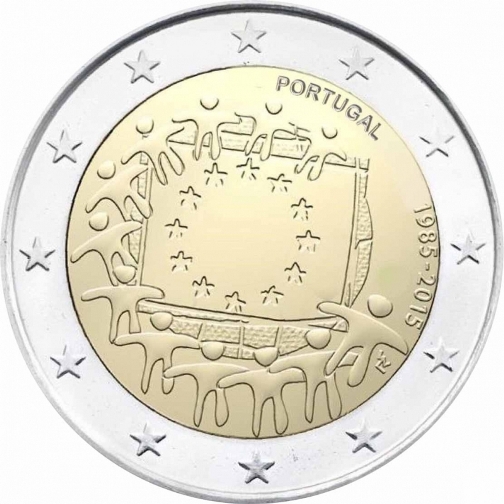2 euro 2015 Portugalsko cc.UNC, Európska vlajka