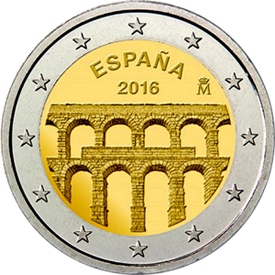 2 euro 2016 Španielsko cc.UNC, Segovia