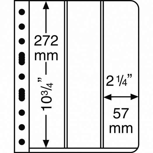 Listy VARIO, 5ks/bal, 3 riadkové, vertikálne, číre (VARIO3VC)