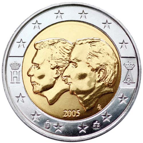 2 euro 2005 Belgicko cc.UNC, hospodárska únia BE -LU