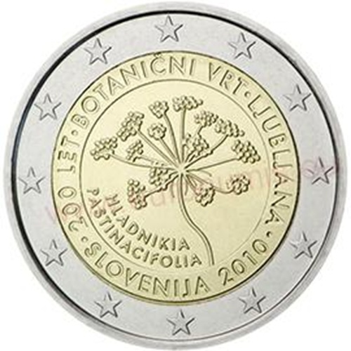2 euro 2010 Slovinsko cc.UNC, botanická záhrada 