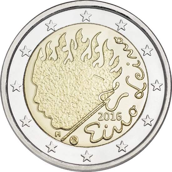 2 euro 2016 Fínsko cc.UNC, Eino Leino