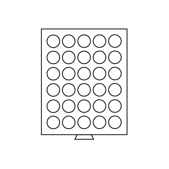 Mincový box MB na 30 kruhových otvorov pre &Oslash; 37 mm, dymový (MB30R/37)