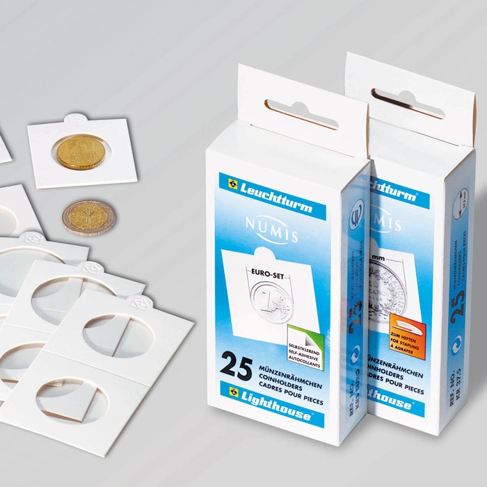 Pap.puzdro MATRIX na mince, samolepiace, 39,5 mm, 100ks/bal, biele (KRS39.5/100)