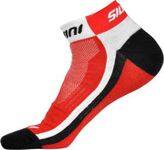 Cyklistické ponožky Silvini Plima UA622 červené - členkové