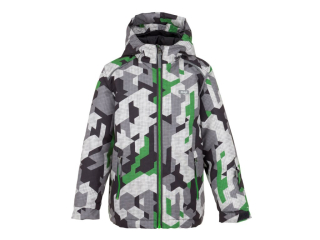 Detská zimná bunda Loap Centus sivá/zelená