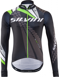 Pánsky zateplený cyklistický dres Silvini Team MD1401 čierna/zelená